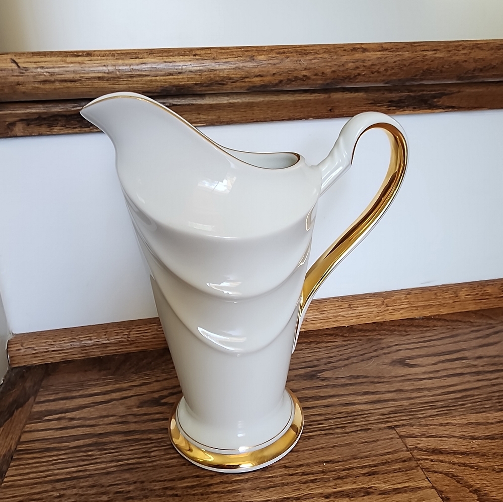 Richfield Tachikichi Adam Eve Pattern Japan Vtg Pitcher Porcelain Gold Art Deco - Picture 3 of 5